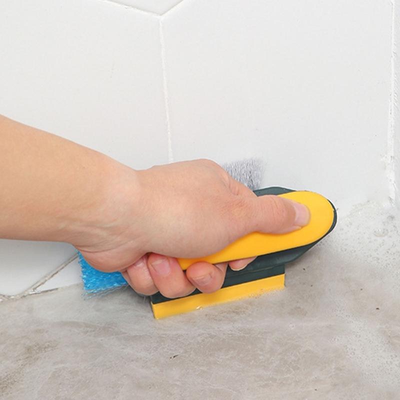 MultiSurface Cleaning Brush With V Shape and Narrow Bristles For Tile Grout Shower Corner Tight Space Efficient Scrubber