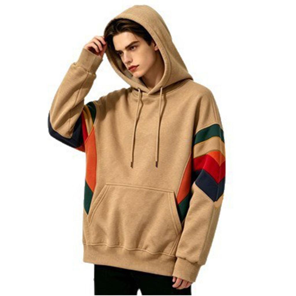 Herren Color-Block Hoodie mit tief angesetzter Schulter Lässiger Pullover Sweatshirt für den Alltag