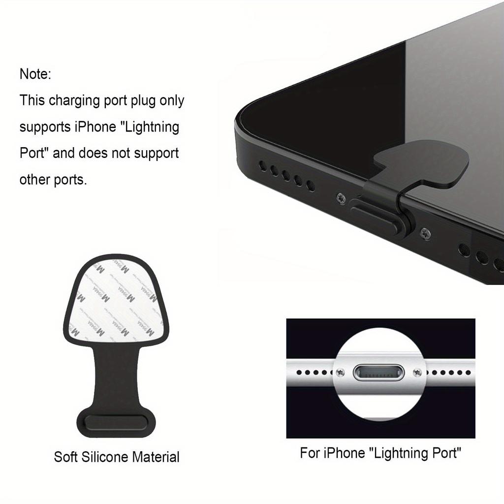 3pcs Type C Dustproof Plug, Dust Cover Port Plug Protection Compatible with All Type-C Smartphones And Tablets - Black