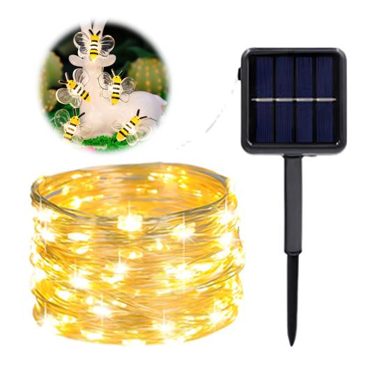 

Светодиодная гирлянда с морскими животными, бабочками, пчелами, цветочными гирляндами, водонепроницаемые декоративные светильники на солнечных батареях для внутреннего и наружного декора сада S