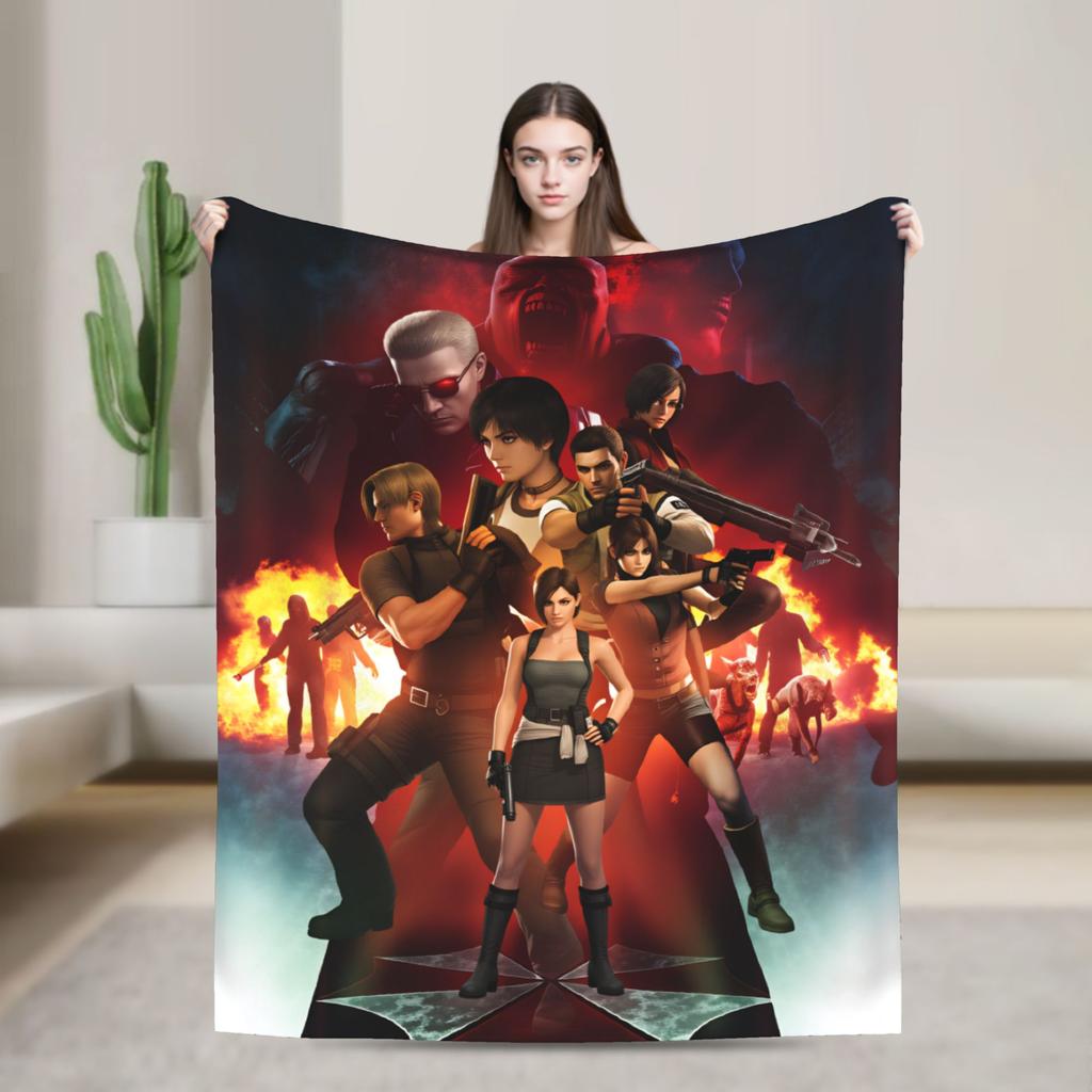 I  Leon Kennedy Blankets Residents Evils Soft Fluffy Plush Throw Blanket For Couch Chair Sofa Bed Flannel Bedspread Bed Cover