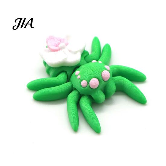 Modern Interior Sculptures 3D Printed Spider Figurine, Articulated Fidget Toy, Movable Joints Small Figurine for Balcony Animal Creative Desktop