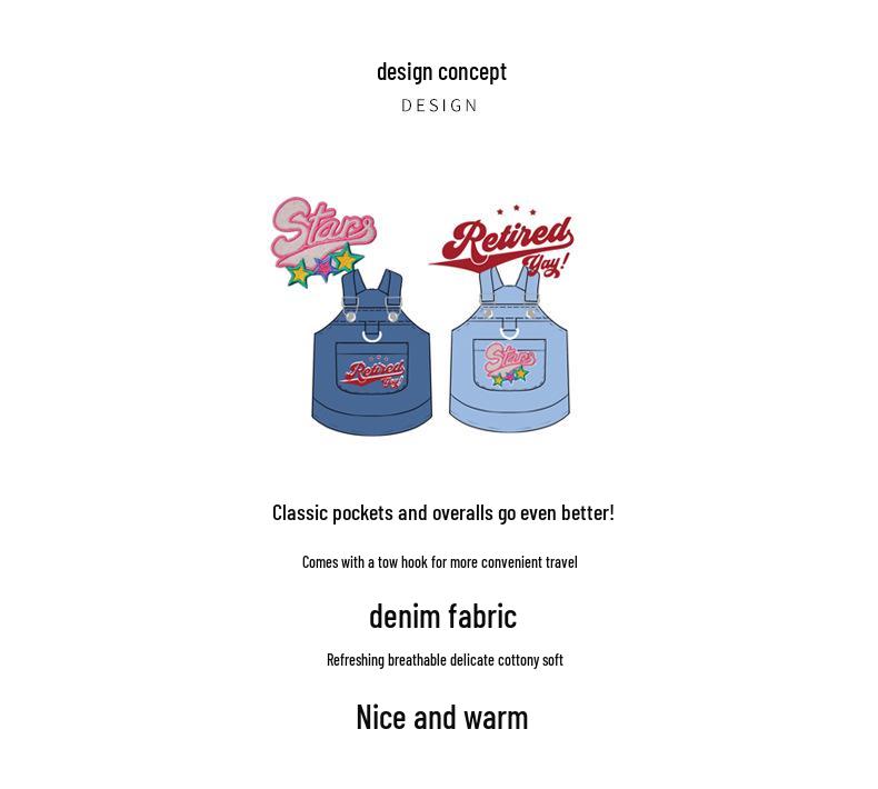 Kitten Winter Pocket Denim Dress for Small Dogs