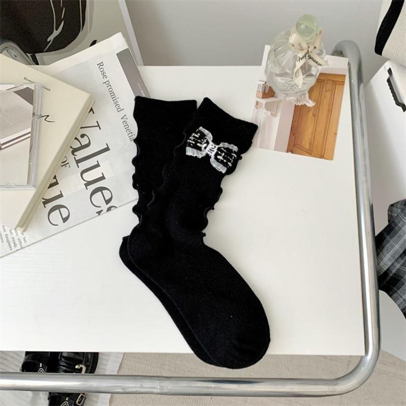 

Женские весенне-осенние стереоволновые носки-гольфы с цветочным узором и ароматом 1 pair