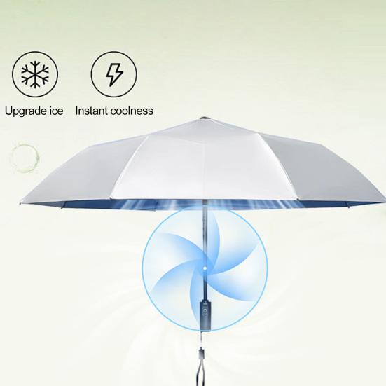 Fan Umbrella with UV Protection Rechargeable Fan Sun Umbrella for Fishing Golfing Beach Picnics Outdoor Activities