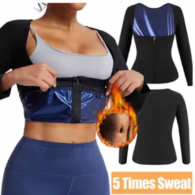 Hot Polymer Waist Trainer Vest Long Sleeve Shapewear Tank Top Sauna Suit Shirt  Sports Active