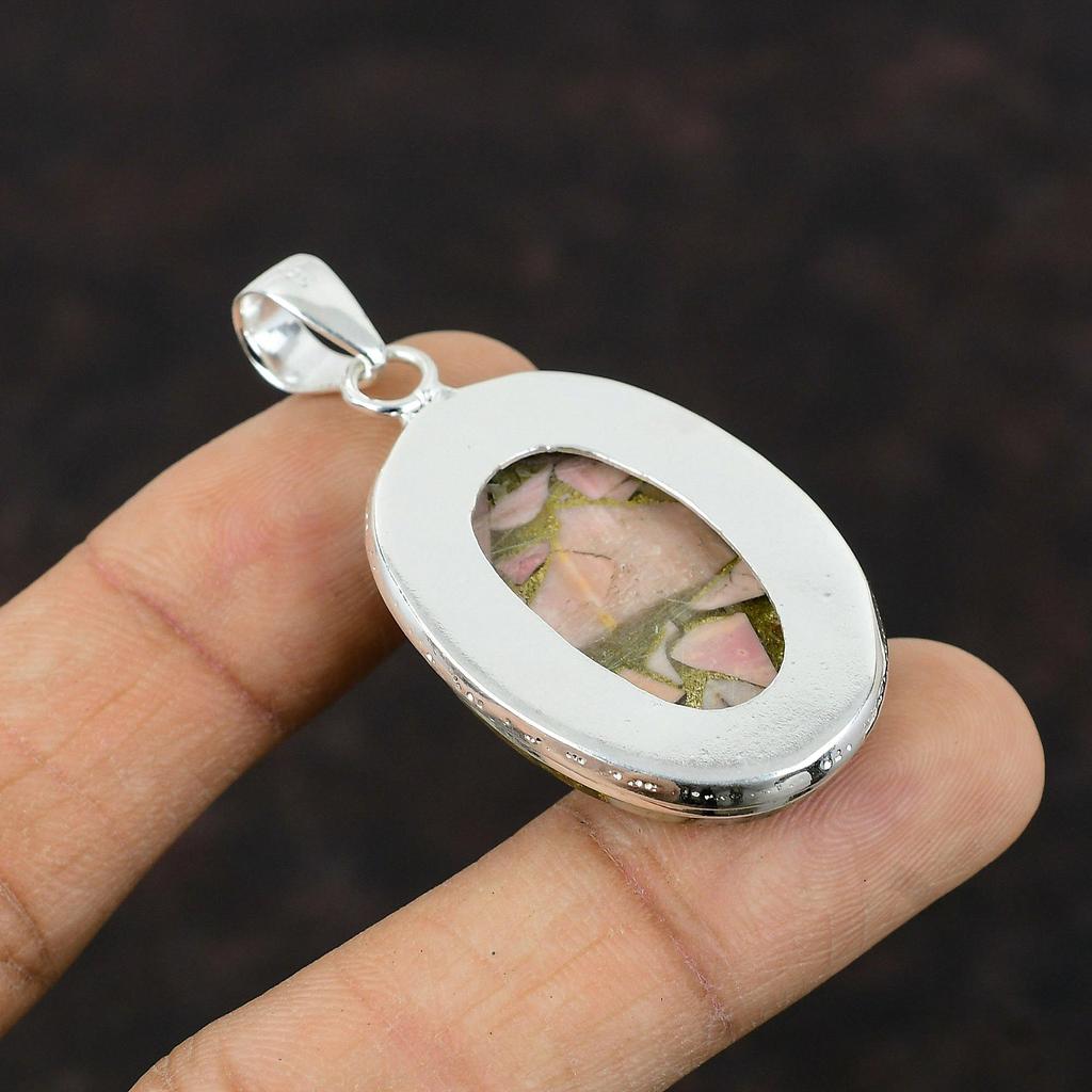 Copper Pink Opal Pendant 925 Sterling Silver Pendant Handmade Designer Jewelry Natural Gemstone Pendant Pink Opal Beautiful Jewelry For Gift