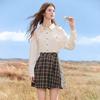 Betu Women's Plaid Pleated A-Line Short Skirt