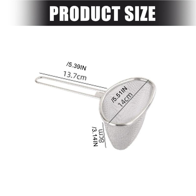 Edelstahl-Sieb mit feinen Löchern Korrosionsbeständiges Küchenwerkzeug Abseiherlöffel mit langem Griff