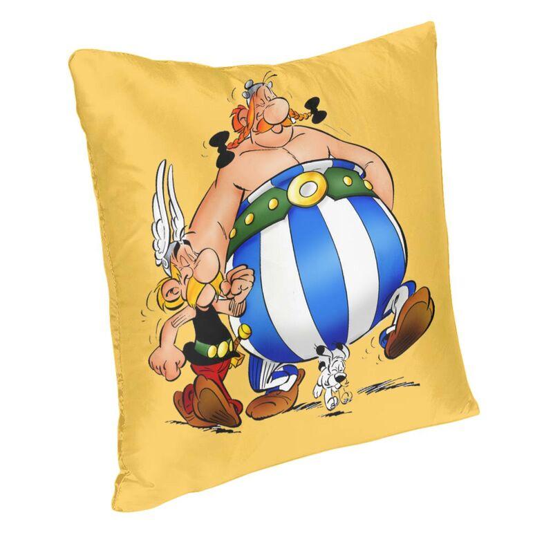 Anime Asterix Obelix Idefix Throw Pillow Covers Decor Home Adventure Comic Dogmatix Sofa Chair Cushion Cover Square Pillowcase
