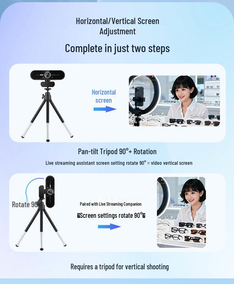 4K Ultra HD Webcam with USB Microphone for Live Streaming & Online Meetings.