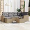 VidaXL Garden Lounge Set with Cushions 7 Pcs Beige Braided Resin 3219259