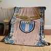 "S.S. Lazio Logo with Ornate Border" Patterned Blanket, Flannel, Suitable for All Seasons, Home Decor, Warm and Cozy