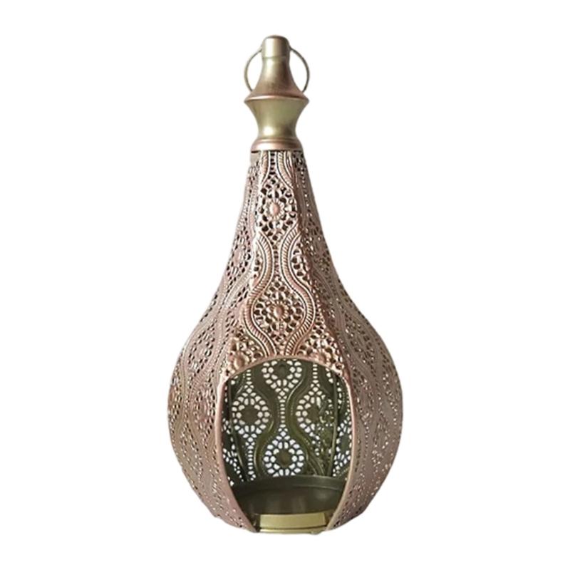 

Iron Lanterns Candle Holders Feature Hollow Ideal for Long Time Use in Various Home Decoration Application
