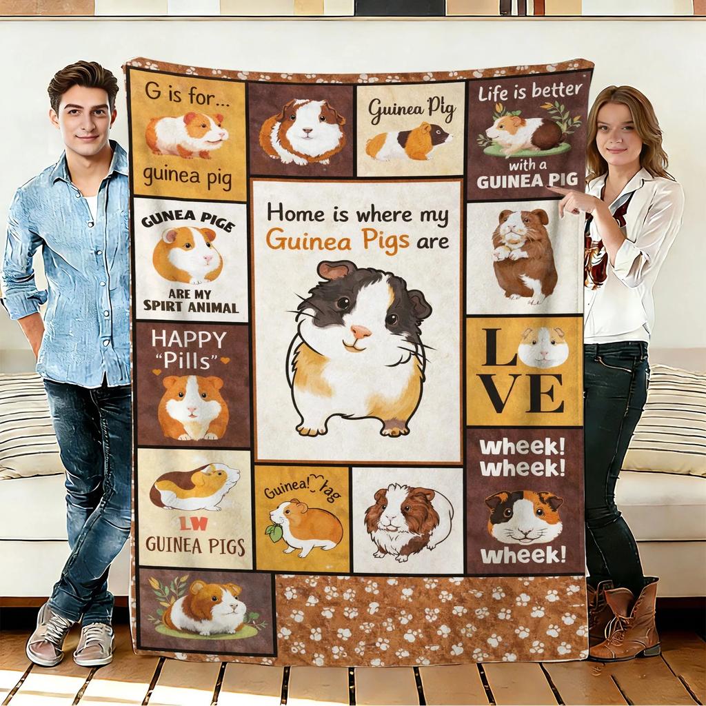 Guinea Pig Blankets Soft Flannel Guinea Pig Throw Blanket Decor for Couch Bed