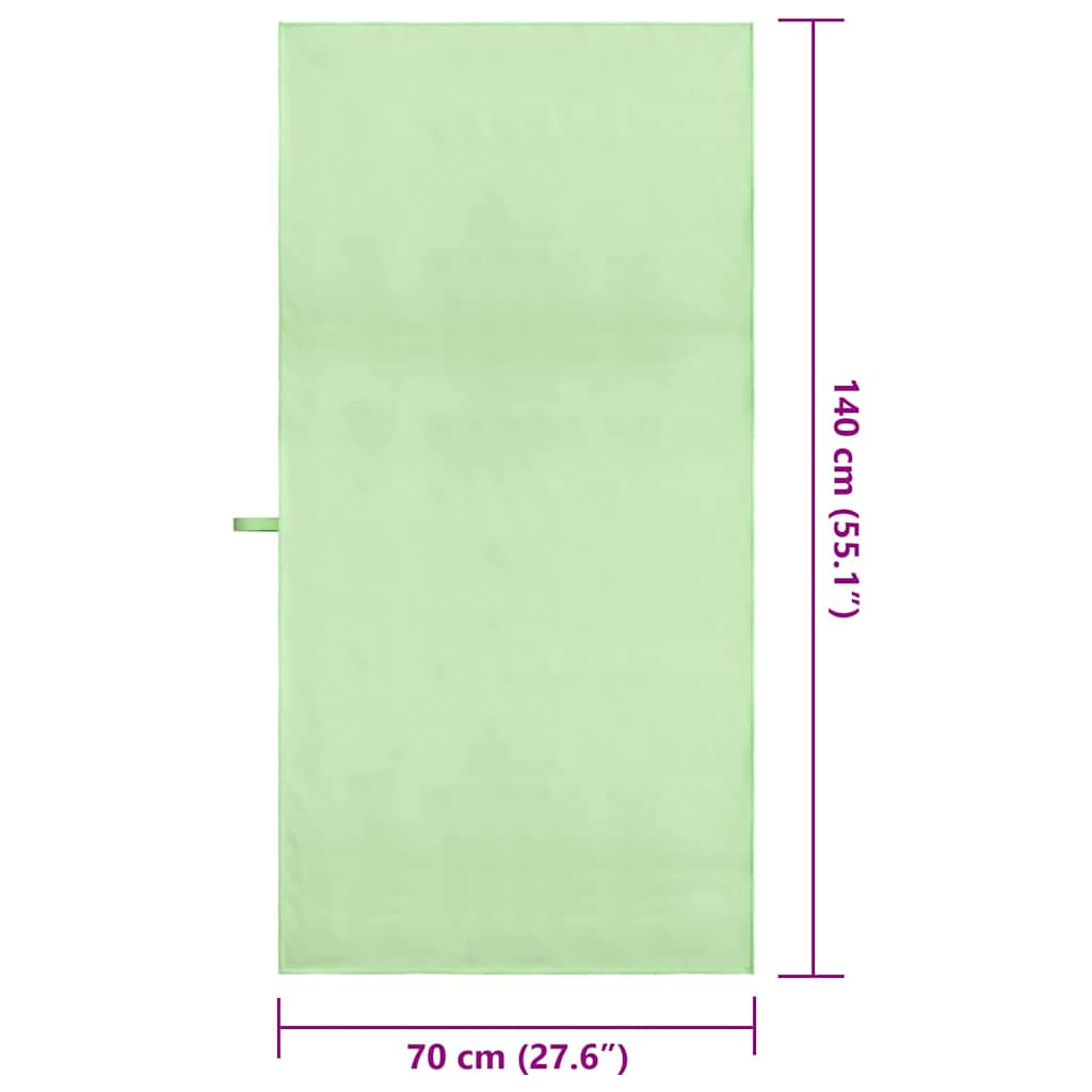 Sports Towels 2 pcs Green 140 x 70 cm
