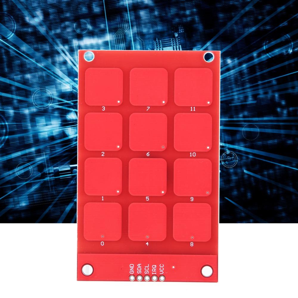 3.3V Capacitive Touch Keypad 12 Buttons MPR121 Controller Keyboard  Electronics Projects