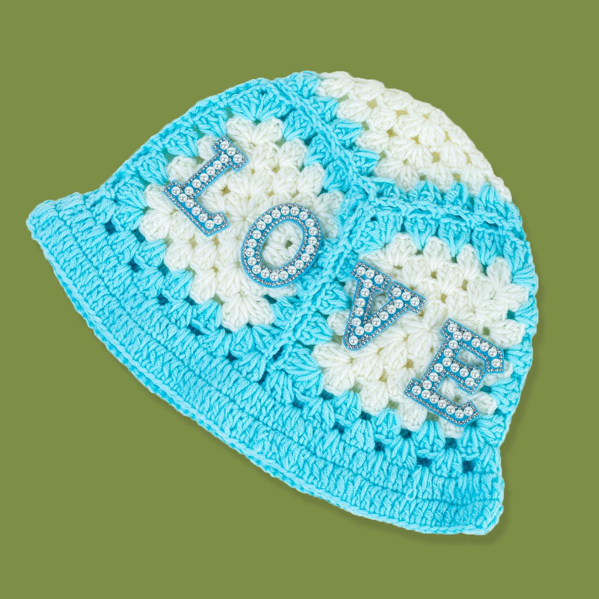 Ready to Ship Factory Custom Fashion Pattern Ladies Cute Crochet Knitted Women Bucket Hats