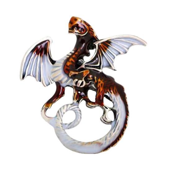Winged Dragon Brooch Retro Colorful Dragon Brooch Pin Decorative Alloy Lapel Pin Clothes Accessory for Backpack Hats Jackets Decoration