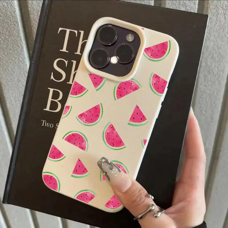 Cartoon Watermelon Slice Pattern Design Protective Cover for iPhone 17 16 15 14 13 12 11 16E Series Pro Max Plus