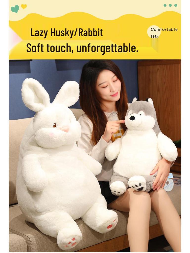 Cute White Rabbit Plush Toy - Pillow and Bedtime Doll Gift for Girls
