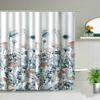 Plant Series Shower Curtains Bathroom Waterproof Polyester Cloth Curtain Set Flowers Print Screens For Bathtub Decor With Hooks