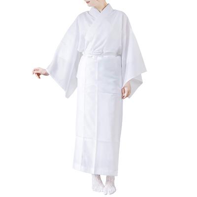 [KIMONOMACHI] Langes Damenunterhemd, Seide, waschbares langes Unterhemd, Einzelstück [Sommer-Langunterhemd, weiß, Konfektionsware] Größe LL