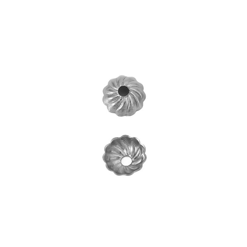 

30pcs/lot Never Fade Stainless Steel Beads Caps Covers Earrings Making 6mm End Spacer Beads For DIY Necklace Jewelry Accessories