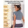 Vofuoti Heating Pad for Neck and Shoulders, Portable Cordless Heating Pad with Massager and Battery, Weighted Electric Heated Neck Shoulder Wrap,