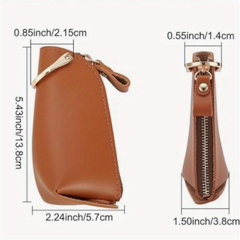 1 st Vintage Kreativ Läder Dragkedja Nyckelring Nyckelskydd Bilnyckel Hemnyckel Multifunktionell Nyckelringspåse