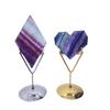 Silver Metal Display Stand for Crystal Heart Rhombus Slice