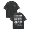 Magliette Grafiche Vintage Lavate Shakira Uomo Donna Abbigliamento Moda Estetica T-shirt Cotone Alta Qualità Manica Corta