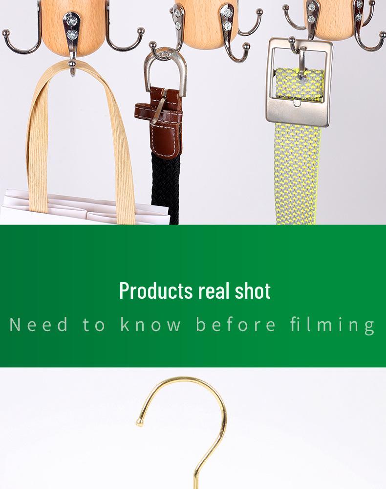 Nordic Solid Wood Multifunctional Hook for Keys, Ties, Bags, Wardrobe, Cabinet, Coat, and Hat Rack