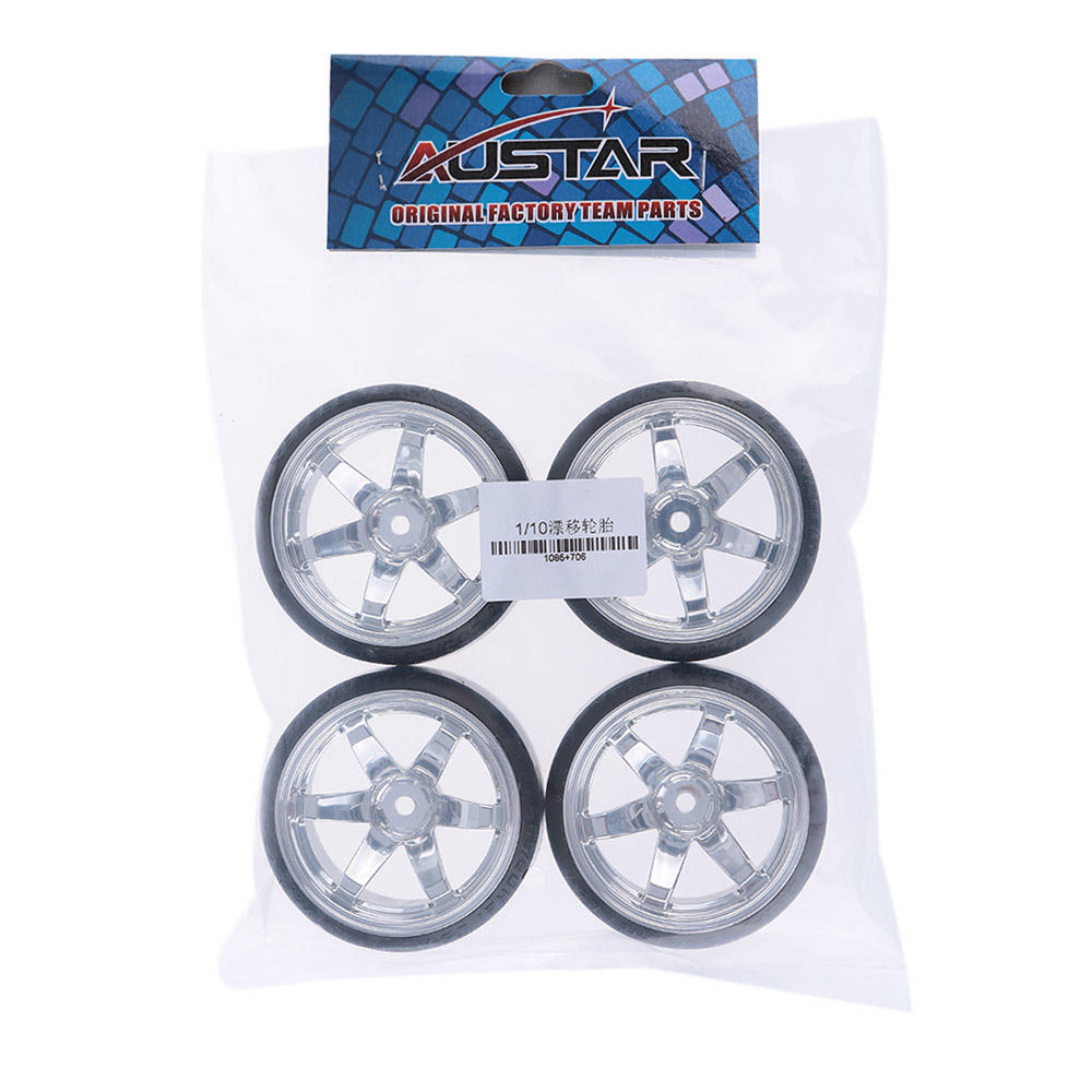4Pcs Wear-resistant Crush-resistant Hard Tyre 1/10 Drift Car Tires Replacement for TRX HSP Tamiya HPI Kyosho On-Road Drifting Car