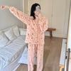 Winter Pajamas Women's Cute Plush Thick Zipper Warm Home Clothes Set