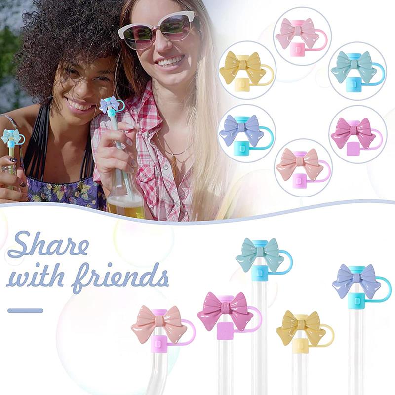 Bow Straw Cover Silicone Straw Covers Cap For 30&40 Oz Tumblers Reusable Straws Cute Tumbler Straw Topper Accessories