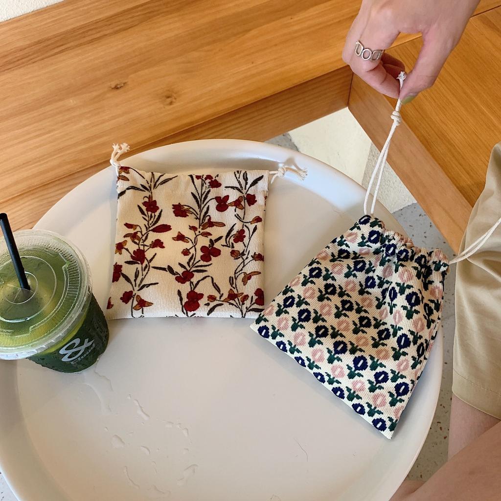 Cute Small Cloth Drawstring Gift Bag Woman Girl Purse Handbags Jewelry Lipstick Cosmetic Tote Rope Bags Storage Pouch String Bag