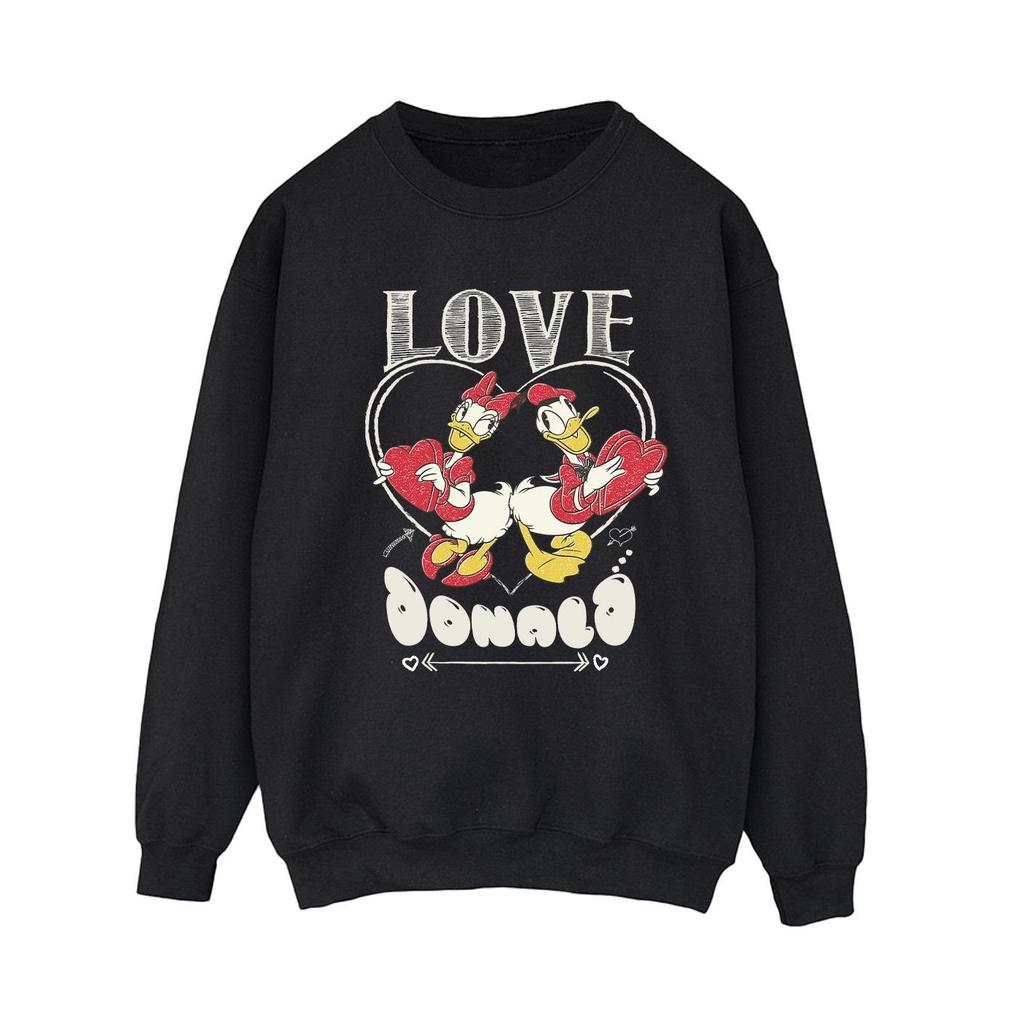 Disney Womens/Ladies Donald Duck Valentine Sweatshirt