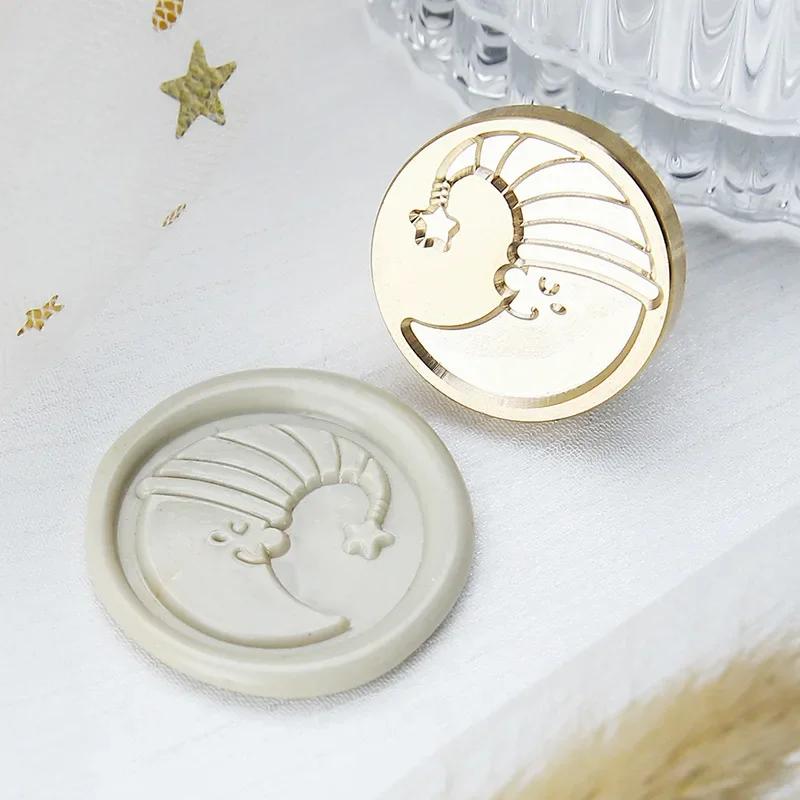 Wax Seal Stamp Moon Stars Vintage Sealing Stamp Head For Cards Craft Envelopes Wedding Wax Lacquer for Seals Scrapbooking