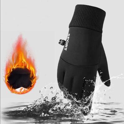 New Black Winter Warm Full Fingers Waterproof Cycling Outdoor Sports Running Motorcycle Ski Touch Screen Fleece Gloves