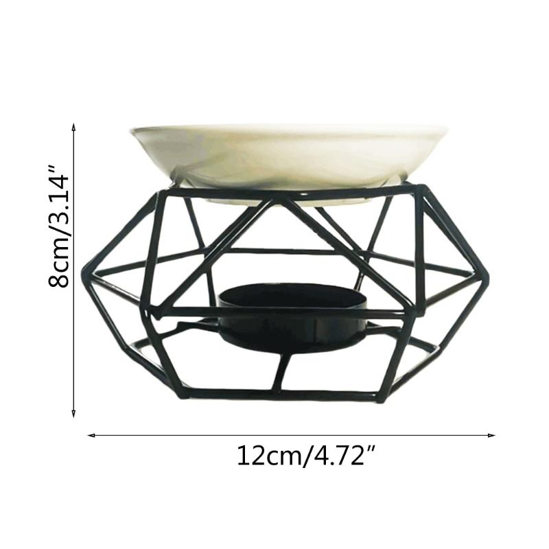 Aromatic Oil Burner Geometric Metal Essential Oil Candle Holder Wax Melt Burner Aroma Diffuser Aromatherapy Oil Diffuse Burner