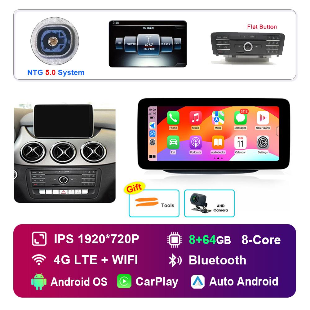 10.25 Inch 1920*720P for Benz B-Class W246 W245 2011 - 2019 NTG 4.0 4.5 System Android Car Radio Multimedia Player GPS 4G WiFi