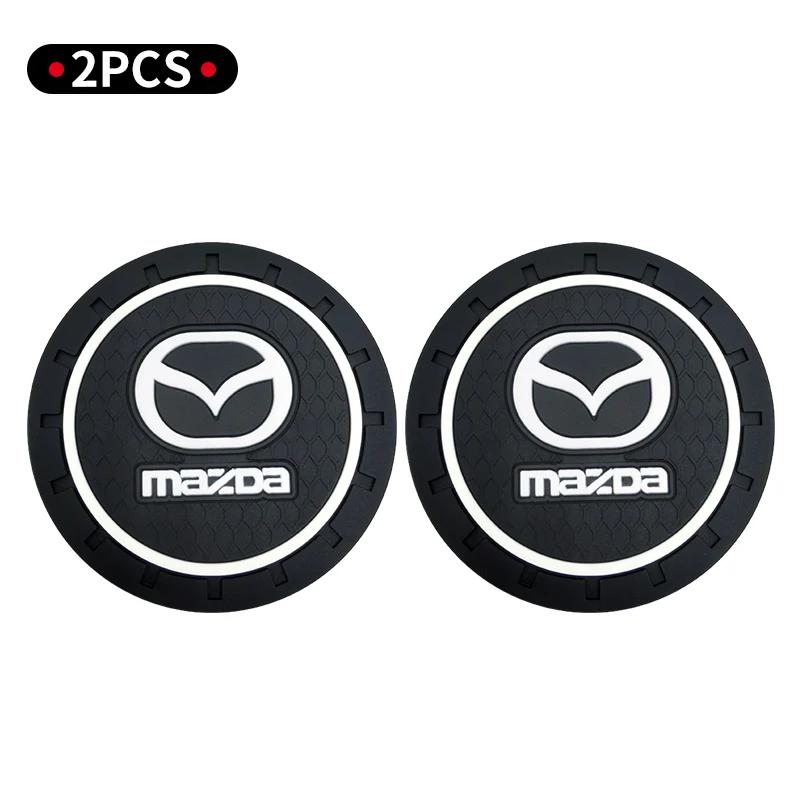 2pcs Car Coasters Water Cup Holder Pads Cup Slot Non-Slip Mat For Mazda 3 6 Atenza Axela Demio CX3 CX5 MP MS RX8 Accessories