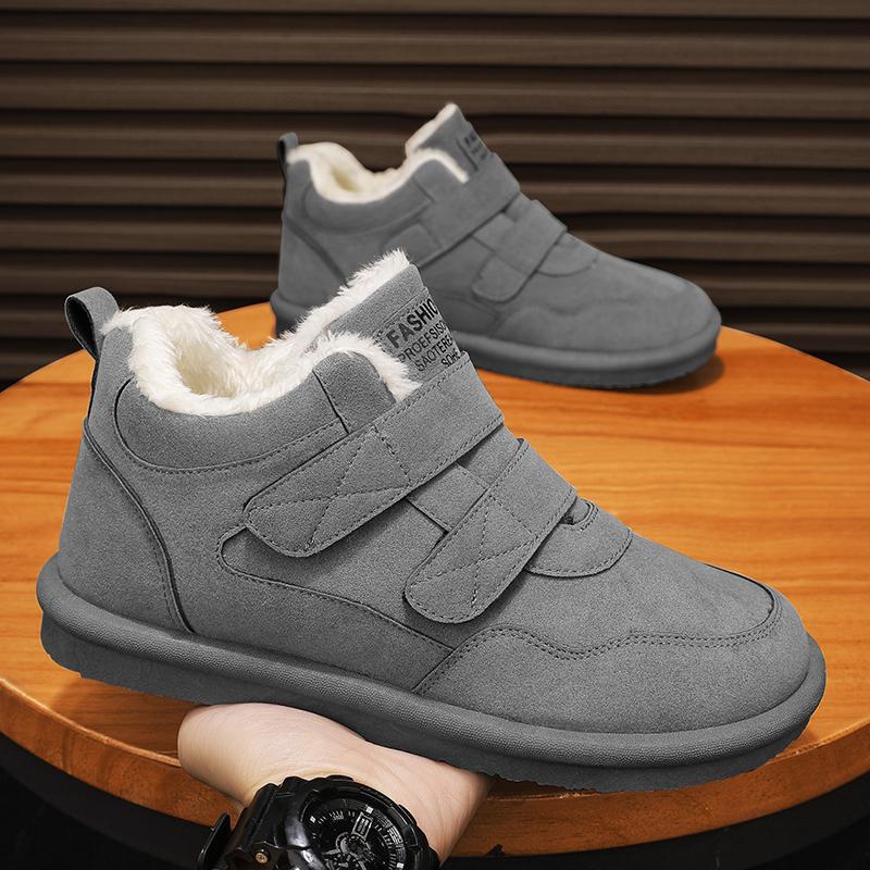 Winter Shoes Fashion Warm Snow Boots Mens Cotton Shoes with Fur Non-slip Waterproof Ankle Boots Outdoor Work Boots Walking Shoes 39 серый 4350₽
