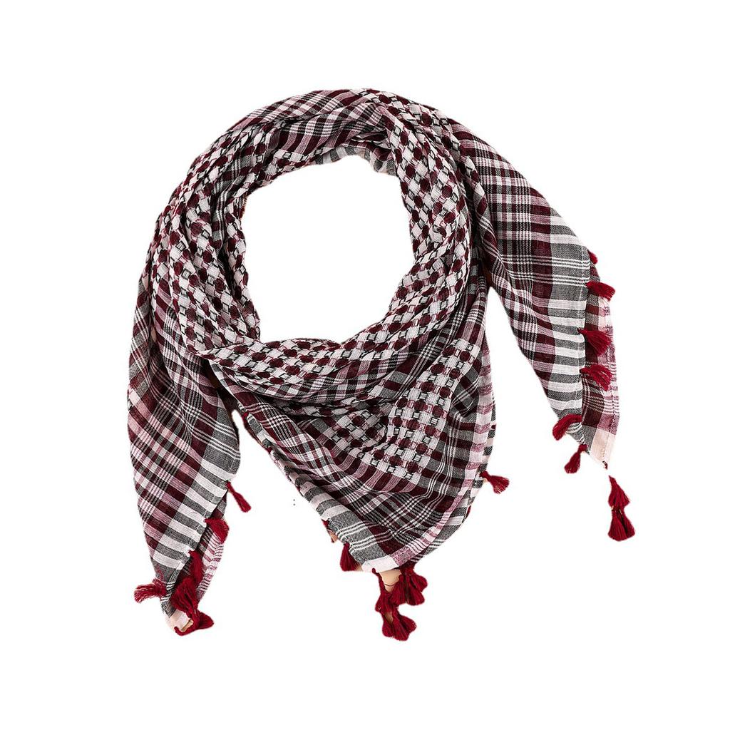 Multiuse Arafat Hijab Scarf Jacquard Shawl Scarf Adult Desert Arab Shemagh Headscarf Arabian Dubai Saudi Head Covering