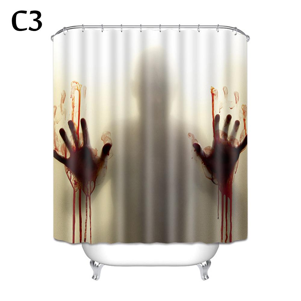 Tenda Doccia Halloween Tende Finestra Mani Sanguinanti Horror Tende Doccia Bagno Per Decorazioni di Halloween