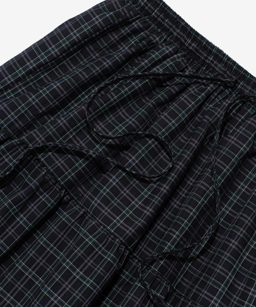 Cargo Bros For Woman Flare Frill Check Long Skirt (Navy)
