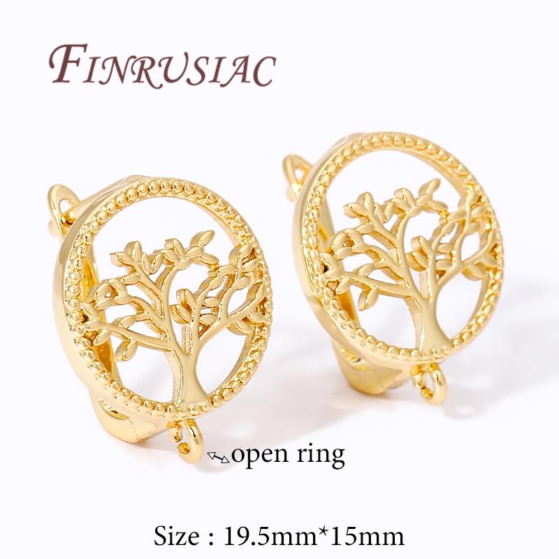 

DIY Women s Jewelry 18K Gold Plated Life Tree Round Shvenzy Earring Hooks Clasp Accessories For Earrings,Earwires Fasteners 1 pair
