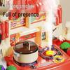 Playhouse Kitchen & Dining Table Set with Spray Light – Realistic Cooking Toys for Girls.