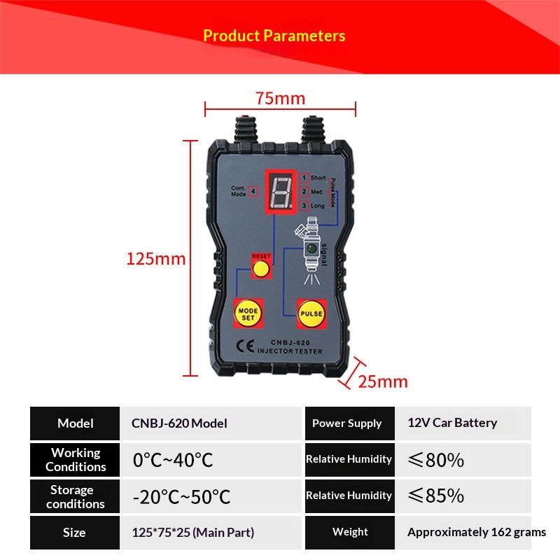 Fuel System Scan Tool Automotive Cleaning Tool Kit Injector Flush Cleaner Car Fuel Injector Tester Portable 4 Pulse Mode